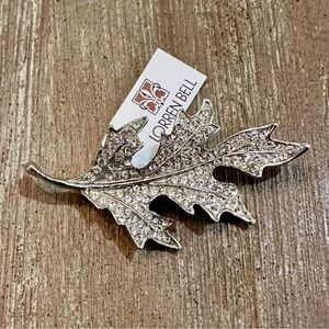 Silver Leaf Brooch by Lorren Bell